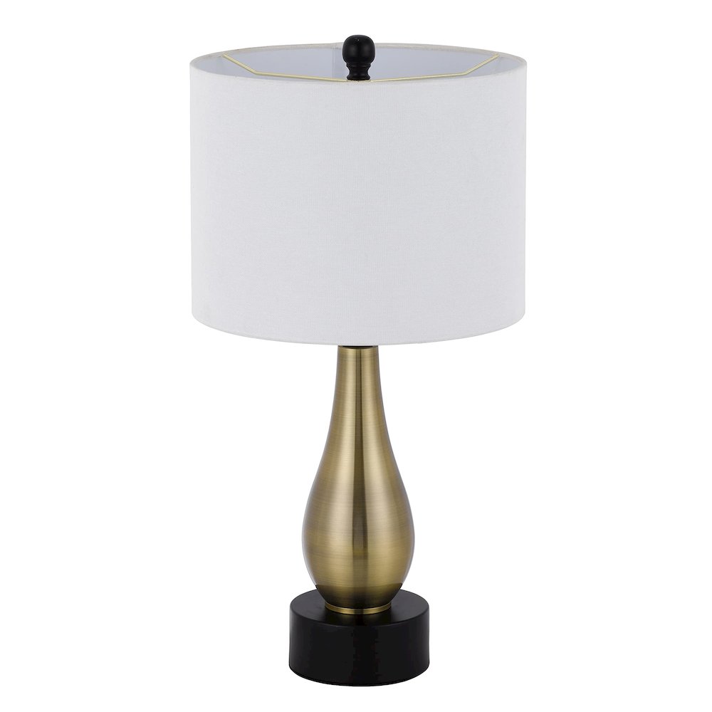 100W Ashland Metal Table Lamp With Hardback Drum Fabric Shade (Sold As Pairs) - Cal Lighting