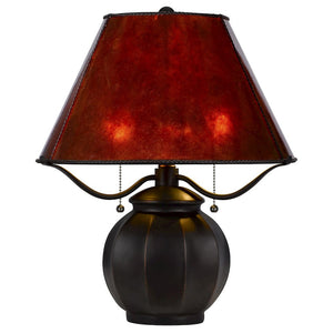 60W X 2 Indio Metal/Resin Mica Table Lamp With Pull Chain Switch - Cal Lighting