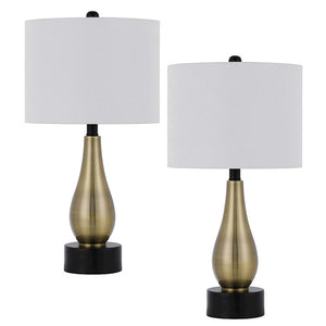 100W Ashland Metal Table Lamp With Hardback Drum Fabric Shade (Sold As Pairs) - Cal Lighting
