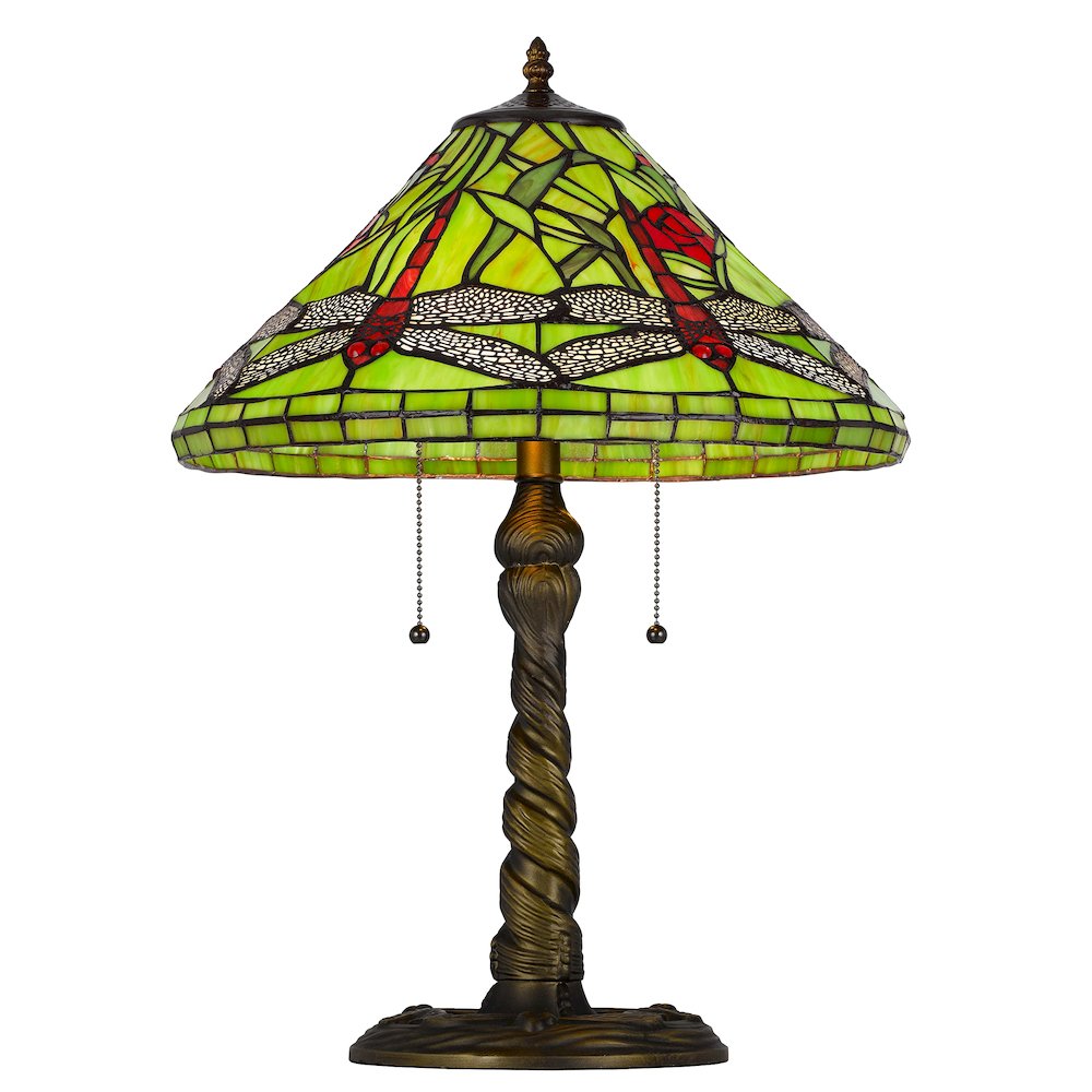60W X 2 Metal/Resin Tiffany Table Lamp With Pull Chain Switches - Cal Lighting