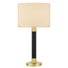 Goldston 100W Metal Table Lamp With Drum Hardback Fabric Shade - Cal Lighting
