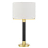Goldston 100W Metal Table Lamp With Drum Hardback Fabric Shade - Cal Lighting