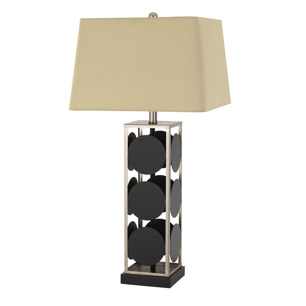 Hanson Metal Table Lamp With Square Fabric Shade - Cal Lighting