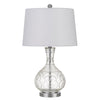 150W Nador Glass Table Lamp With Taper Drum Hardback Fabric Shade - Cal Lighting