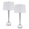 150W 3 way Wellesley crystal table lamp with hardback fabric shade. Priced and sold as pairs - Cal Lighting