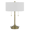 Kendal Metal Table Lamp With Pull Chain Switch, Drum Fabric Shade - Cal Lighting