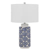 Cambiago Ceramic Table Lamp With Seashell Design And Linen Drum Shade - Cal Lighting