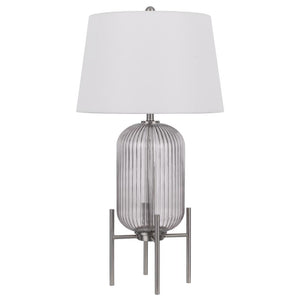 150W 3 Way Belleville Fluted Glass Table Lamp - Cal Lighting