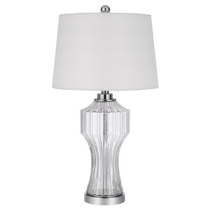 100W 3 Way Reston Column Glass Table Lamp - Cal Lighting