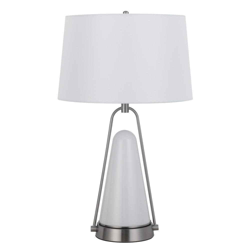 100W Birchmore Metal/Glass Table Lamp With Built In Led Night Light - Cal Lighting