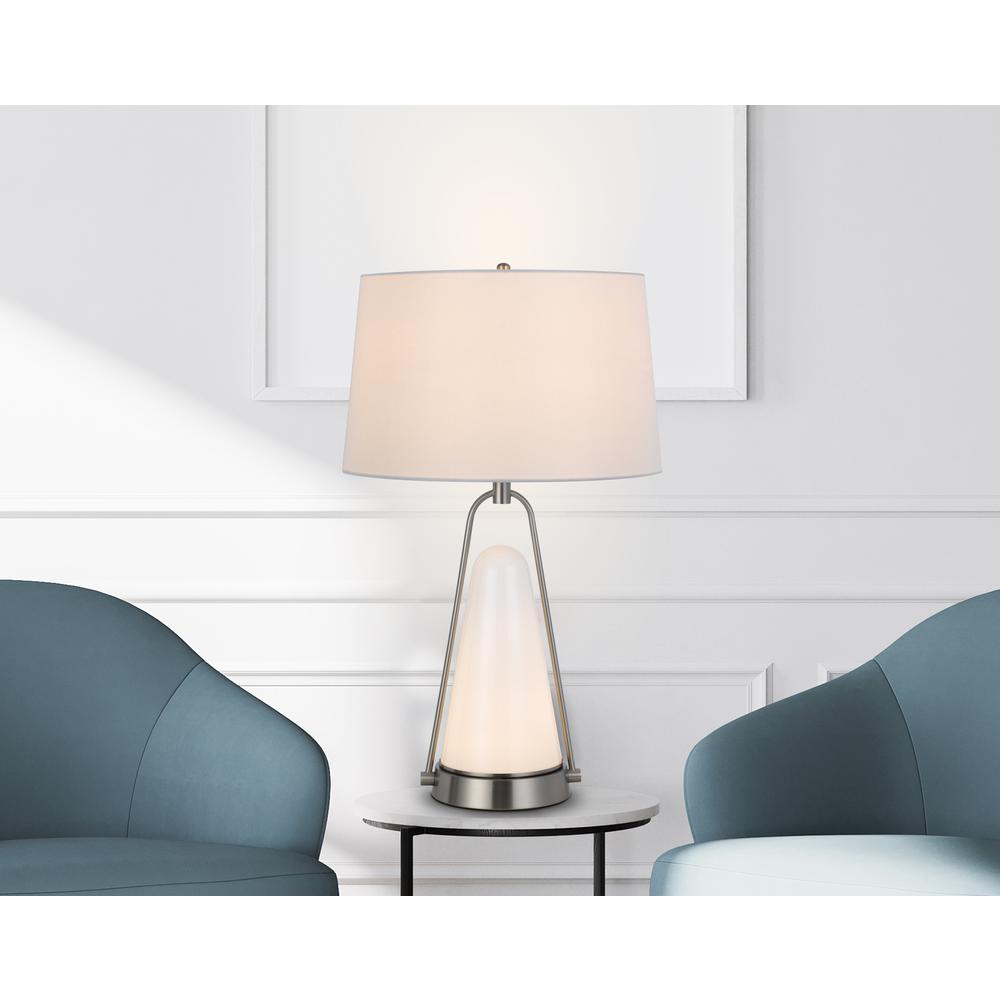 100W Birchmore Metal/Glass Table Lamp With Built In Led Night Light - Cal Lighting