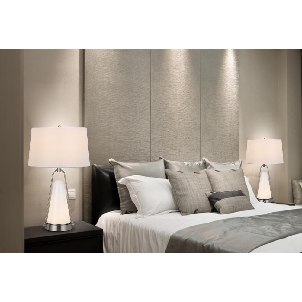 100W Birchmore Metal/Glass Table Lamp With Built In Led Night Light - Cal Lighting