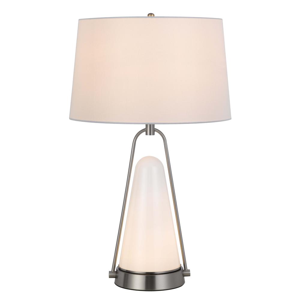 100W Birchmore Metal/Glass Table Lamp With Built In Led Night Light - Cal Lighting
