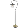 60W Walcott Downbridge Lantern Metal Floor Lamp With Bubbled Glass Shade - Cal Lighting