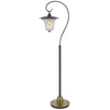 60W Walcott Downbridge Lantern Metal Floor Lamp With Bubbled Glass Shade - Cal Lighting