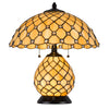60W X 2 Valetta Tiffany Table Lamp With 2W Integrated Led Night Light - Cal Lighting