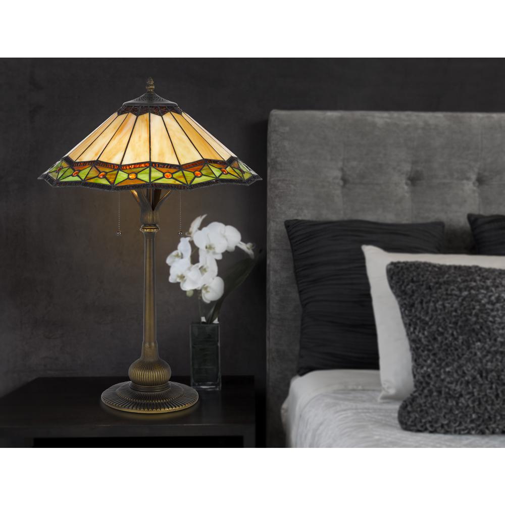 60W X 2 Armscroft Tiffany Table Lamp - Cal Lighting