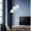 60W X 3 Vardon Metal Arc Floor Lamp With Hardback Fabric Shade - Cal Lighting