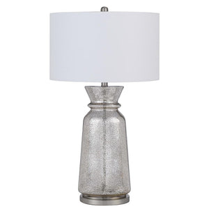 150W 3 Way Keswick Glass Table Lamp With Hardback Fabric Shade (Sold In Pairs) - Cal Lighting