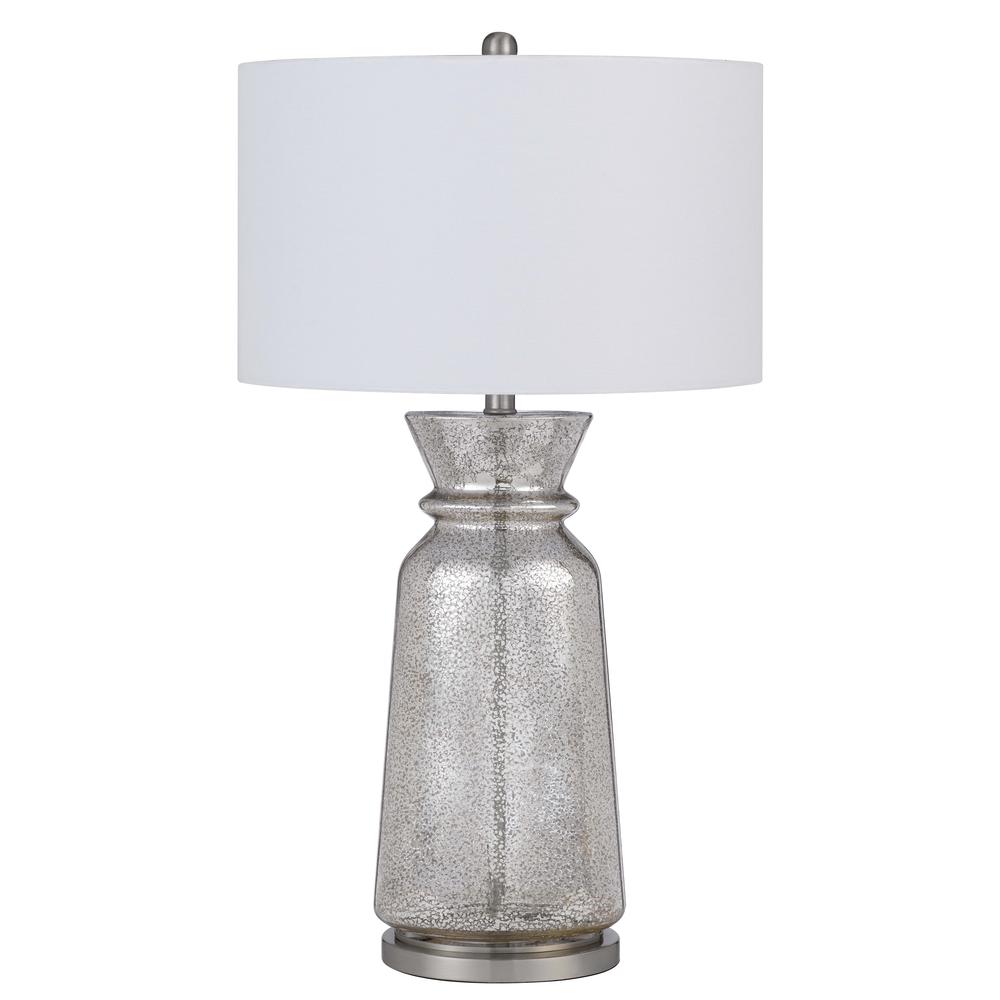 150W 3 Way Keswick Glass Table Lamp With Hardback Fabric Shade (Sold In Pairs) - Cal Lighting