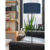 150W 3 Wayt Cromwell Metal Floor Lamp With Navy Blue Linen Shade - Cal Lighting