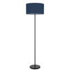 150W 3 Wayt Cromwell Metal Floor Lamp With Navy Blue Linen Shade - Cal Lighting