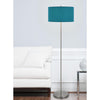 150W 3 Wayt Cromwell Metal Floor Lamp With Aqua Blue Linen Shade - Cal Lighting