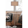 150W 3 Wayt Cromwell Metal Floor Lamp With Gray Linen Shade - Cal Lighting