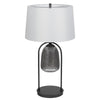 100W 3 way Midtown metal table lamp with glass shade and a 5W led Night light - Cal Lighting