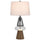 100W led Marietta metal/glass table lamp with 2W led night light - Cal Lighting