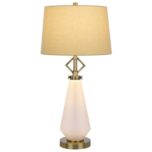 100W led Carrizo metal/glass table lamp with 2W led night light - Cal Lighting