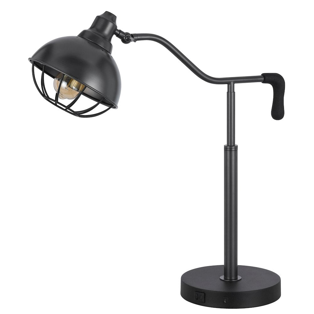 60W Taloga metal desk lamp with adjustable caged shade (Bulb not included) - Cal Lighting