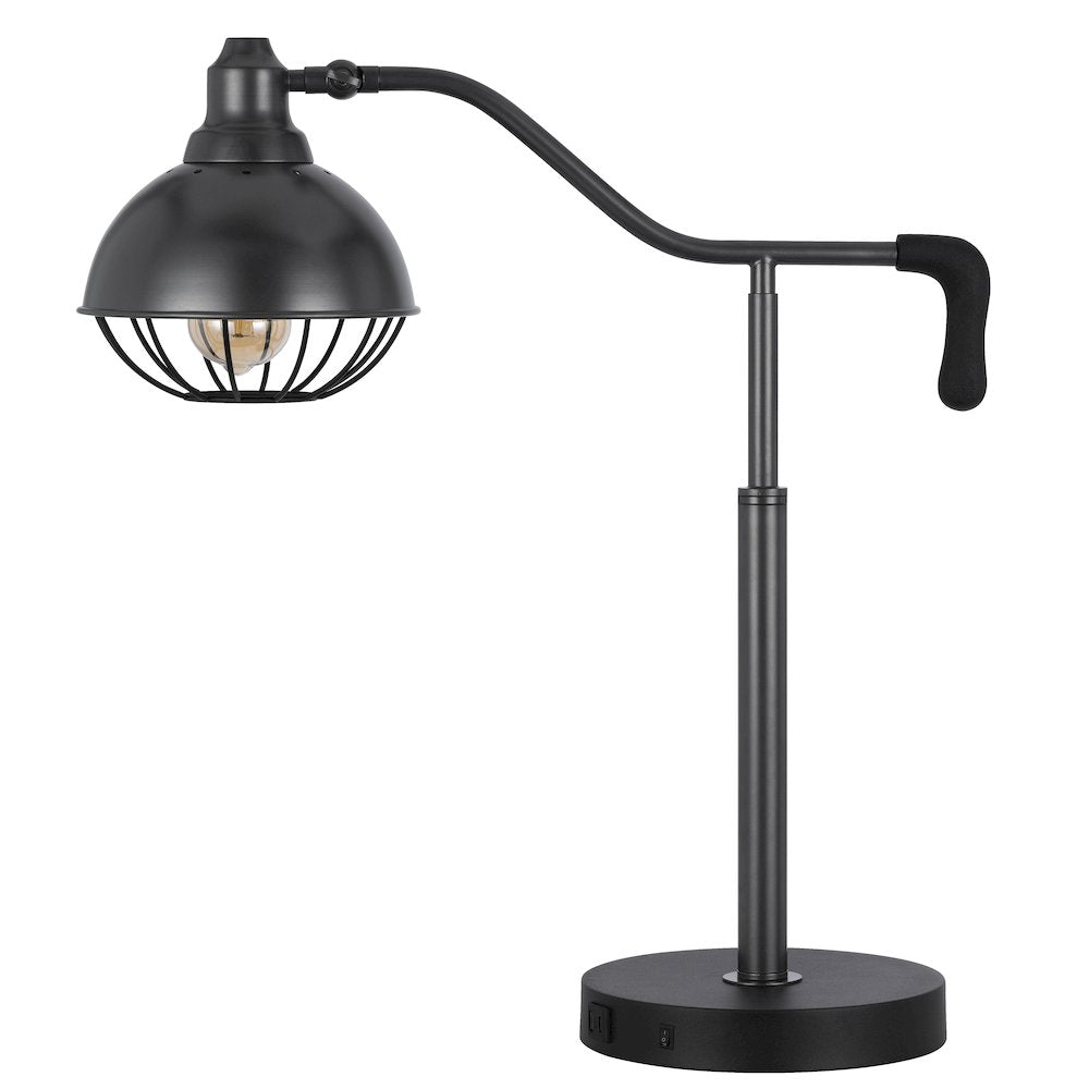 60W Taloga metal desk lamp with adjustable caged shade (Bulb not included) - Cal Lighting