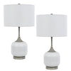 150W 3 way Palmyra metal/glass table lamp. Sold in pairs - Cal Lighting