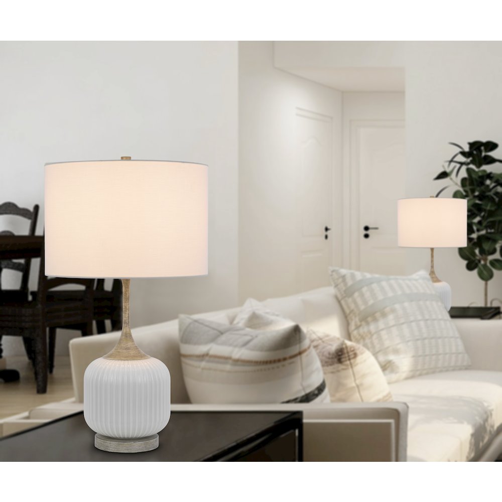 150W 3 way Palmyra metal/glass table lamp. Sold in pairs - Cal Lighting