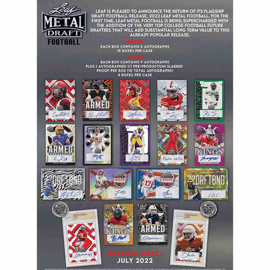 Leaf Trading Cards -  Metal - 2022 Leaf Metal Draft Football Jumbo
