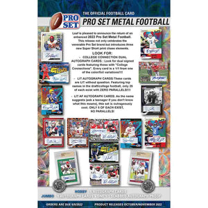 Leaf Trading Cards -  Pro Set - 2022 Leaf Pro Set Metal Football Jumbo