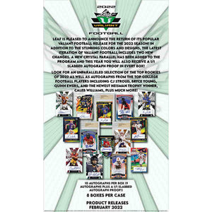 Leaf Trading Cards -  Valiant - 2022 Leaf Valiant Football Hobby