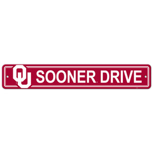 Oklahoma Sooners Sign 4x24 Plastic Street Style CO - Fremont Die