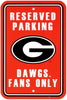 Georgia Bulldogs Sign 12x18 Plastic Reserved Parking Style CO -