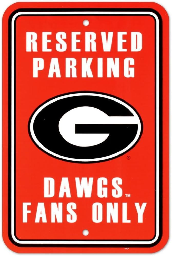 Georgia Bulldogs Sign 12x18 Plastic Reserved Parking Style CO -