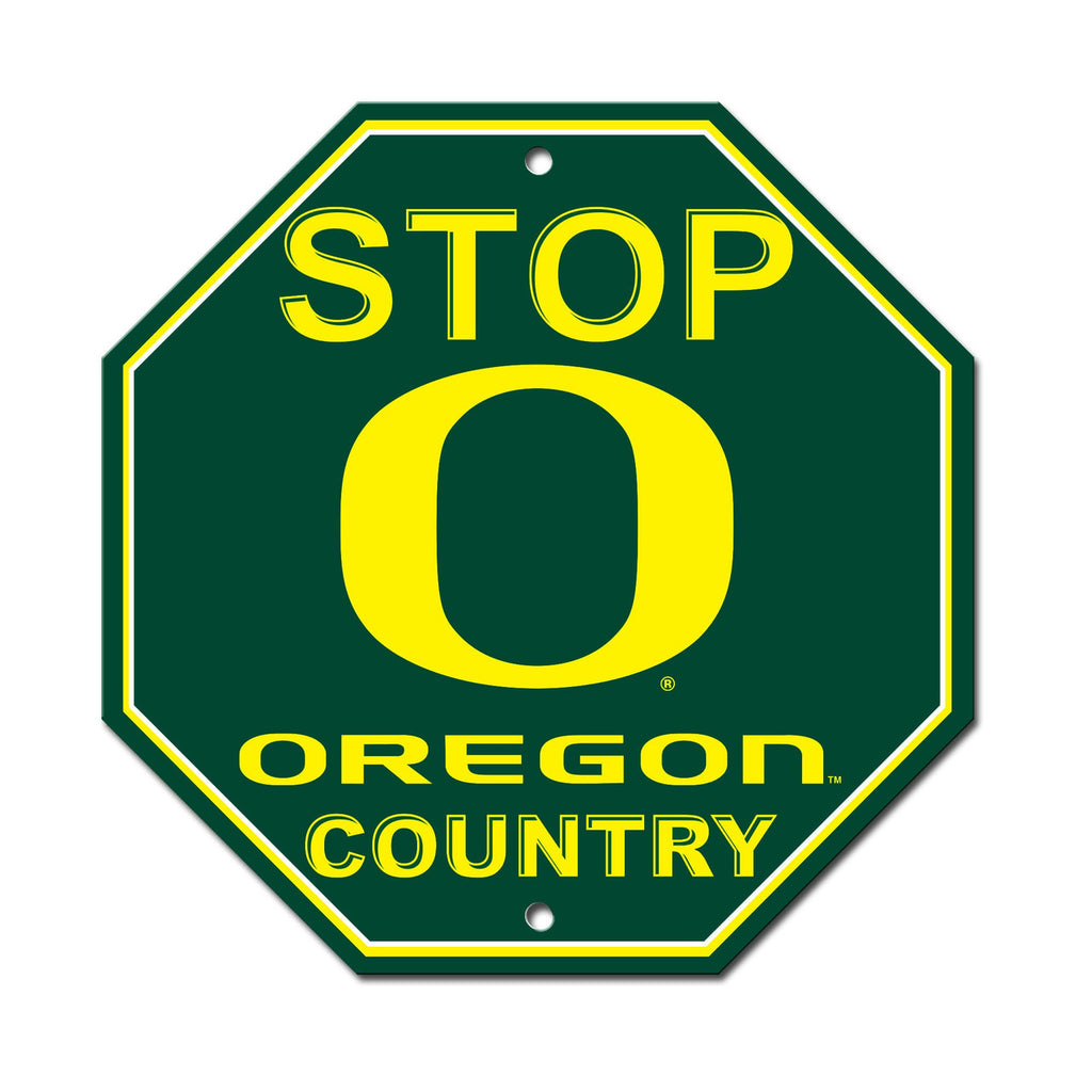 Oregon Ducks Sign 12x12 Plastic Stop Style O Design CO - Fremont Die
