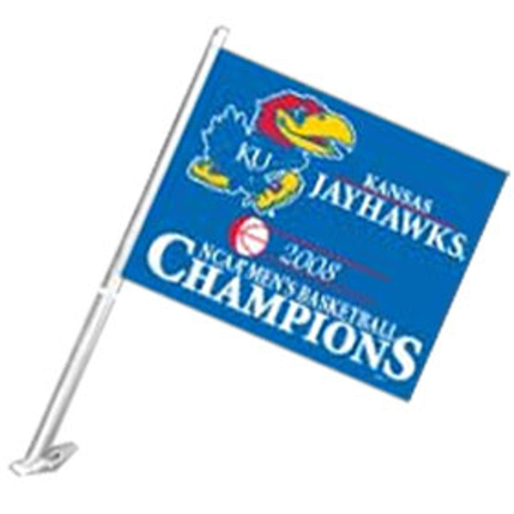 Kansas Jayhawks Flag Car Style 2008 Basketball National Champs Design CO - Fremont Die