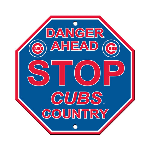 Chicago Cubs Sign 12x12 Plastic Stop Style CO - Fremont Die