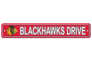 Chicago Blackhawks Sign 4x24 Plastic Street Style CO - Fremont Die