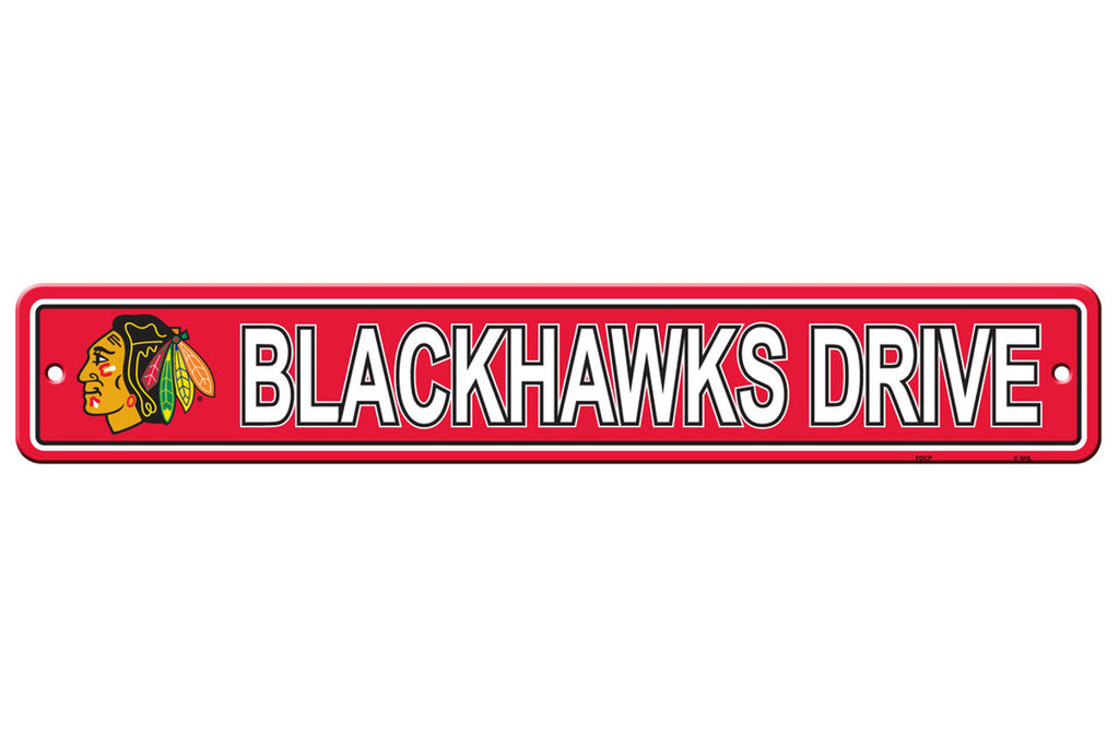 Chicago Blackhawks Sign 4x24 Plastic Street Style CO - Fremont Die