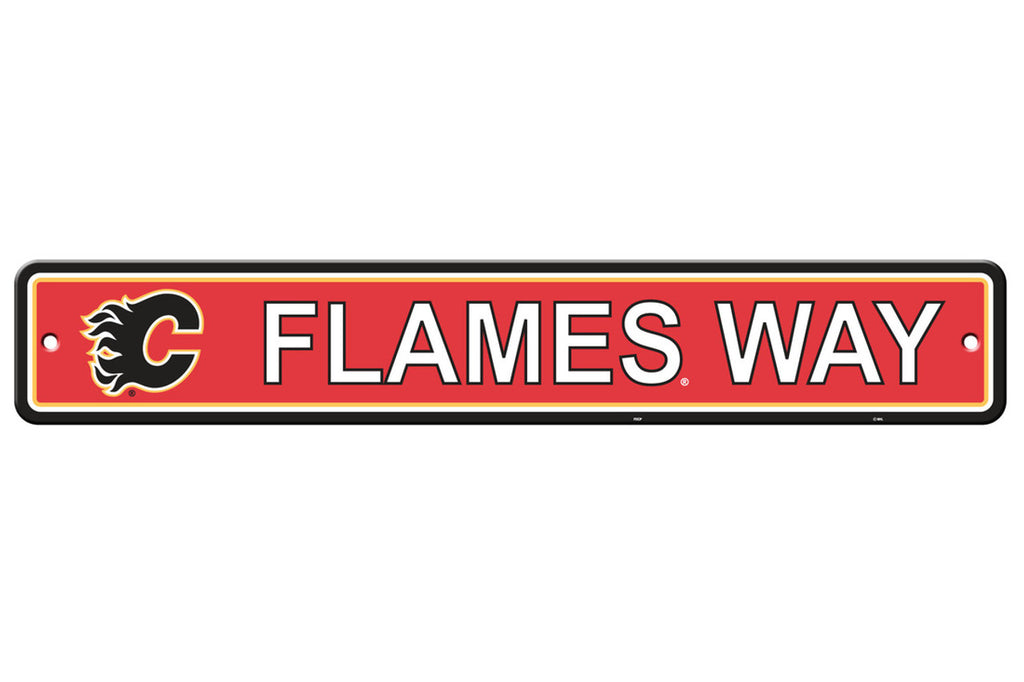 Calgary Flames Sign 4x24 Plastic Street Style CO - Fremont Die