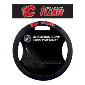 Calgary Flames Steering Wheel Cover Mesh Style CO - Fremont Die