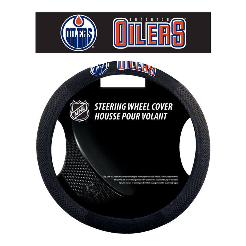 Edmonton Oilers Steering Wheel Cover Mesh Style CO - Fremont Die