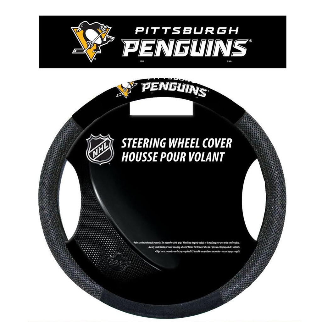 Pittsburgh Penguins Steering Wheel Cover Mesh Style CO - Fremont Die